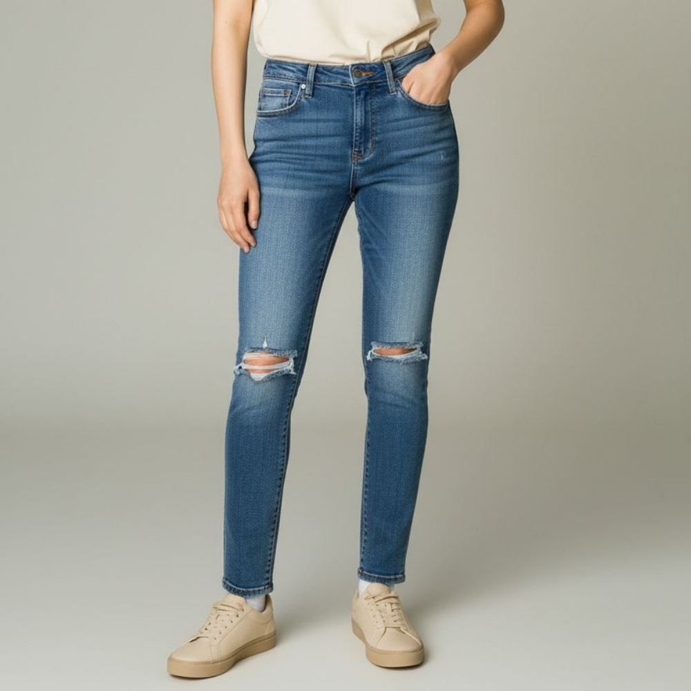 Miss Me Classic Blue Distressed Skinny Jeans Size Woman's 25